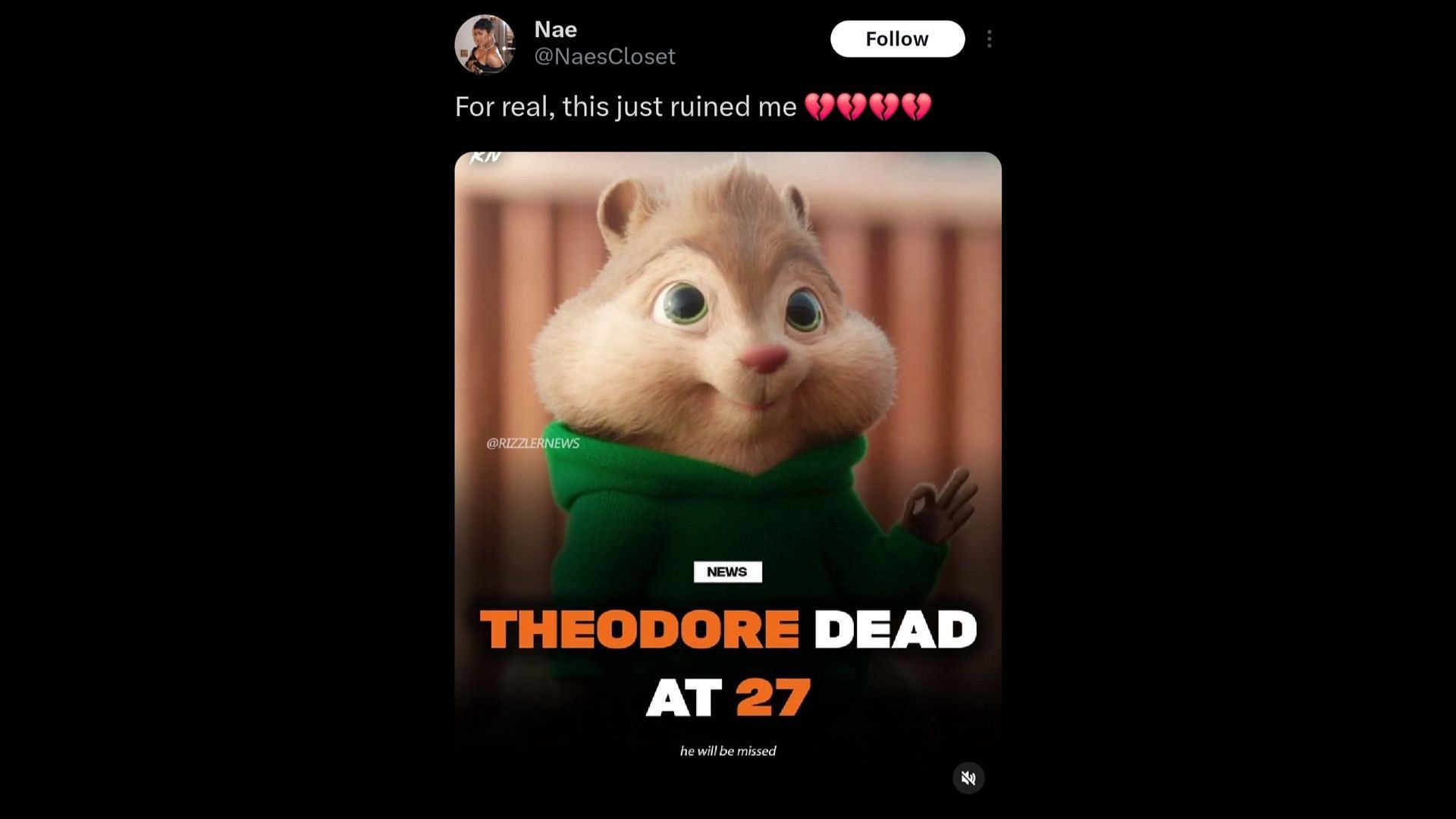 Viral tweet claimed Theodore Seville is dead. (Image via X/@NaesCloset)